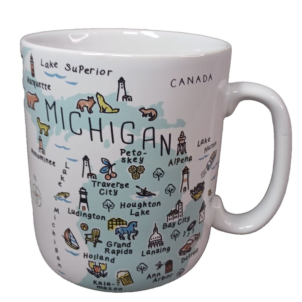 222 Fifth My Place Michigan Upper Peninsula Jumbo 24oz Coffee Cup Mug Great Lake